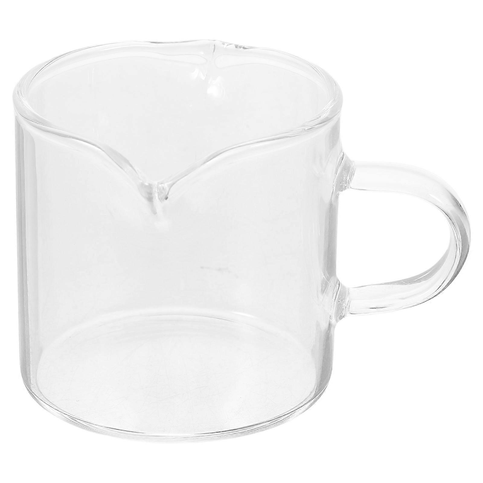 Milk Pitcher Small Glass Container Modern Dual Spout Design Smooth Pouring 1Set