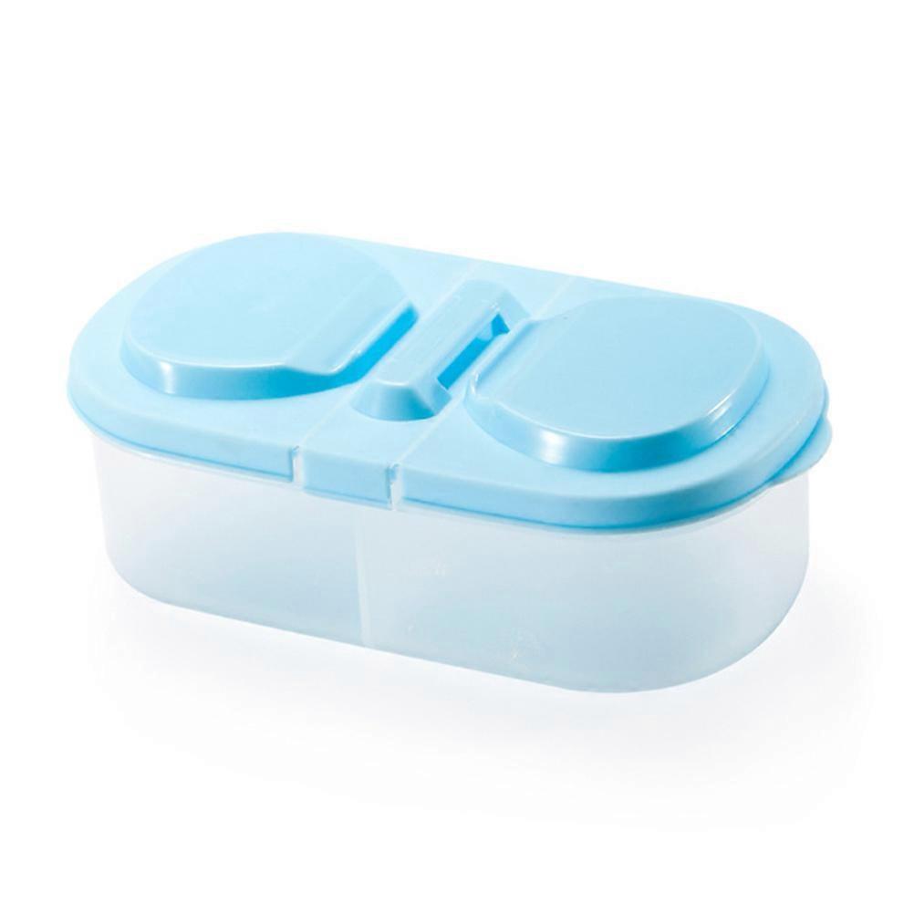 Food Organizer Fresh Food Containers Blue 18.50X10.00X6.50CM Double Compartments Flip Design Moisture-Proof 2Pcs