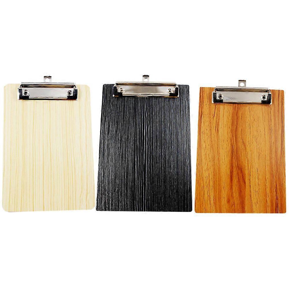 Simple Writing Boards Office Document Clipboard Wooden Portable Home Use 20.5x14.5cm File Storage 3Set