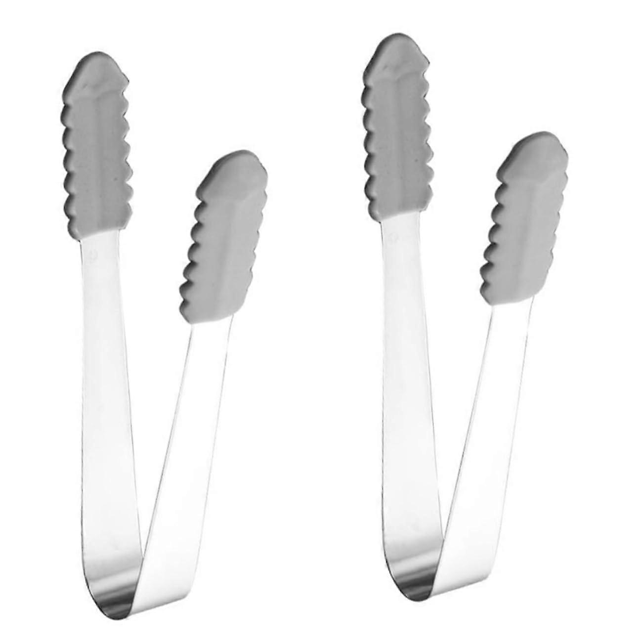 Toast Tongs Metal Ice Cube Tongs Multifunctional Silicone Grip for Easy Handling and Serving