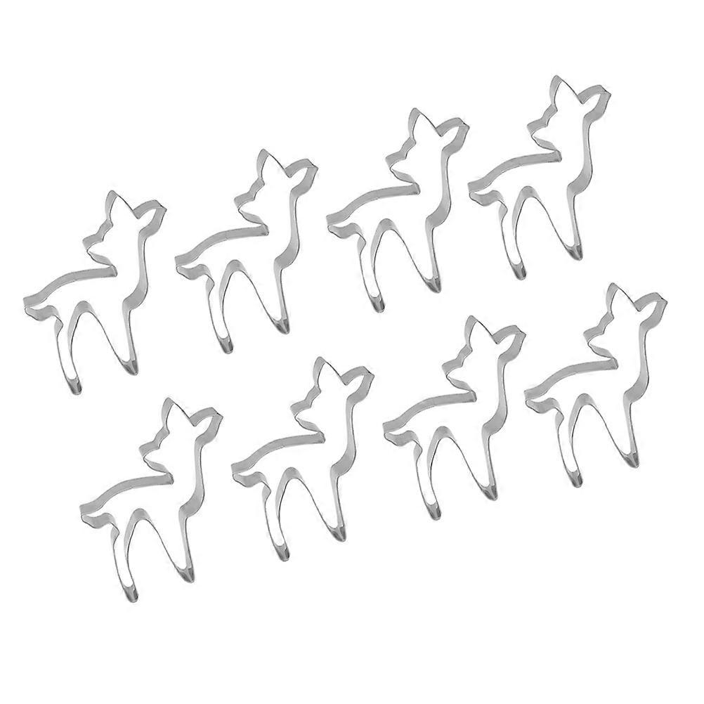 Fondant Tools Rustfrit stål Elg Form Forme Til Bagning og Formning Kage 8 Stk Sølv