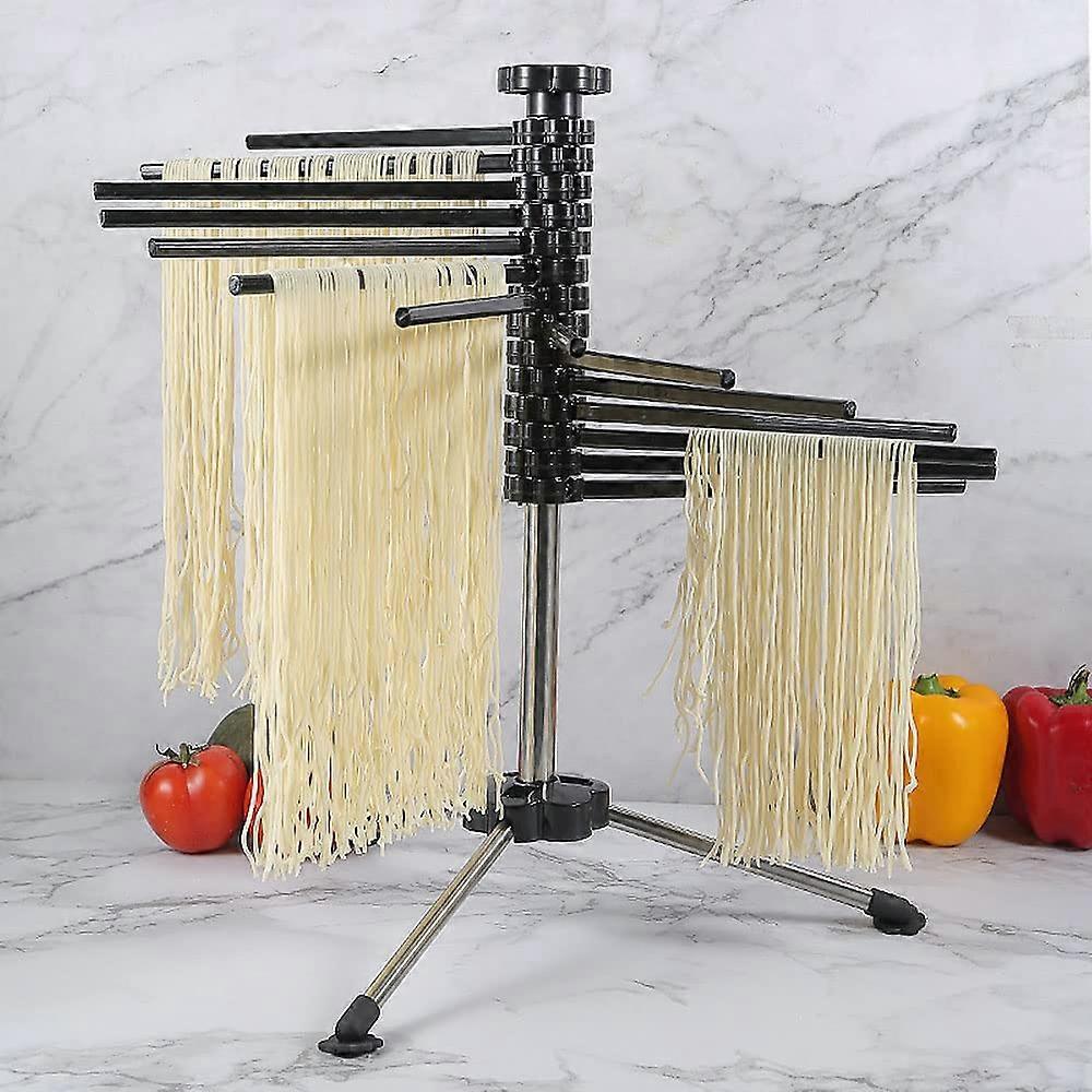 16Pole Pasta Dryer Stand with 16 Extendable Rungs for Up to 2 kg, Foldable