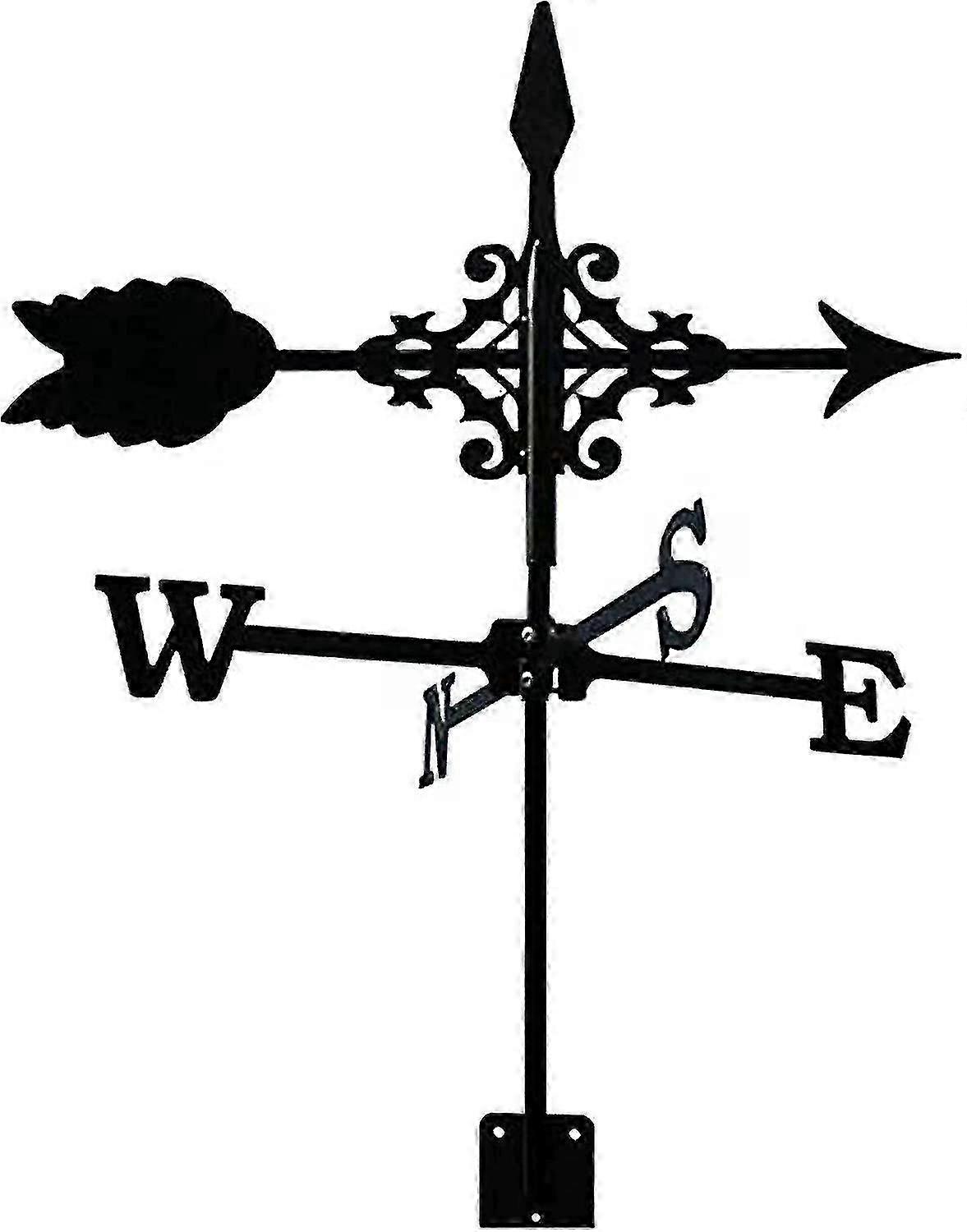 Metal Weathervane with Arrow Ornament, Garden H-stake Wind Direction Indicator, 35 * 50cm
