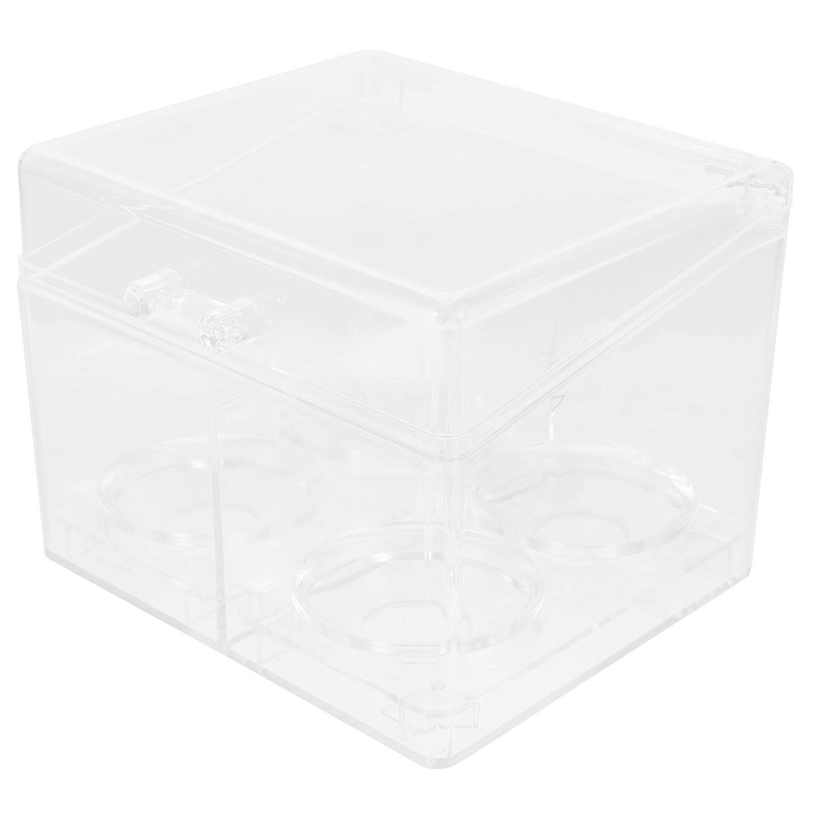 Transparent Plastic Storage Box for Jewelry and Beauty Products with 3 Compartments to Keep Home