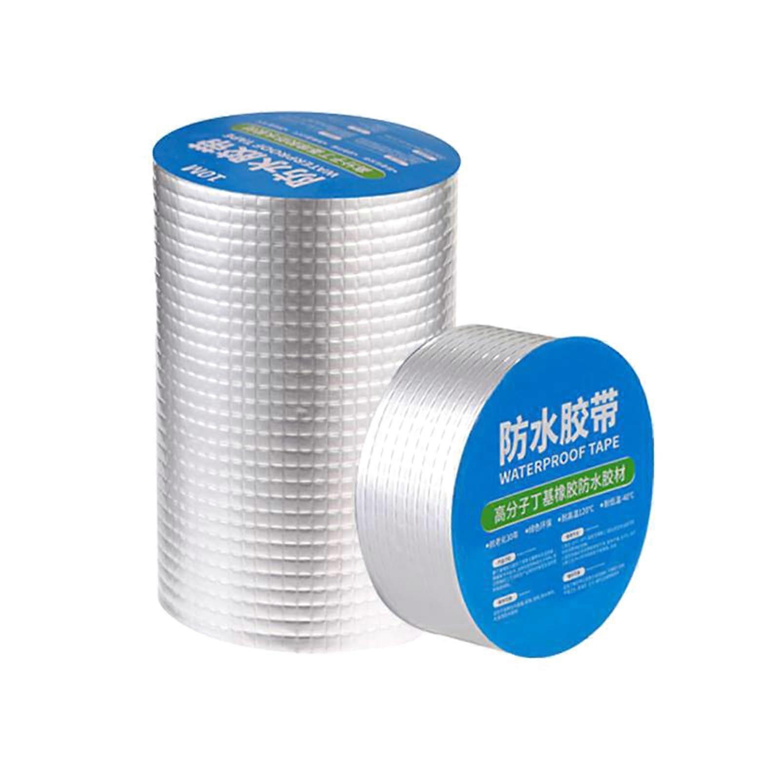 Butyl Sealant Waterproof Tape for RV Roof Repair, Self-Adhesive Aluminum Foil, 10cm Wide, Suitable for Steel and Tiles