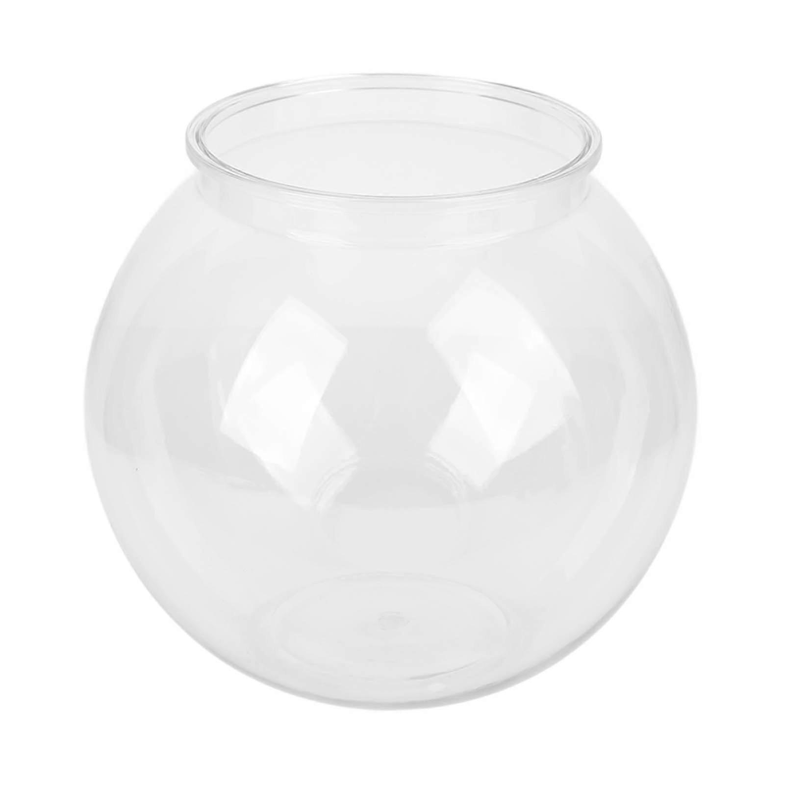 Durable Plastic Round Fish Bowl Design Shatterproof Multi-Functional Small Round Aquarium for Desk or Bookshelf Decor