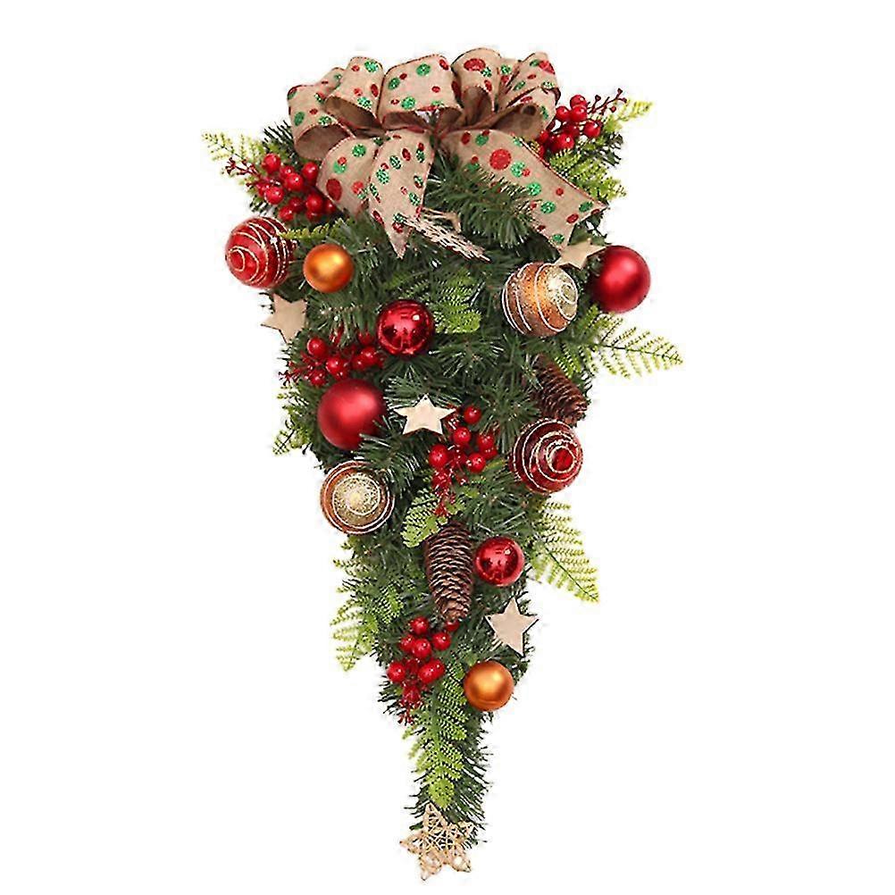 上下クリスマスツリー籐の装飾フェイクフラワーボウドアハンガー暖炉とリビングルーム用