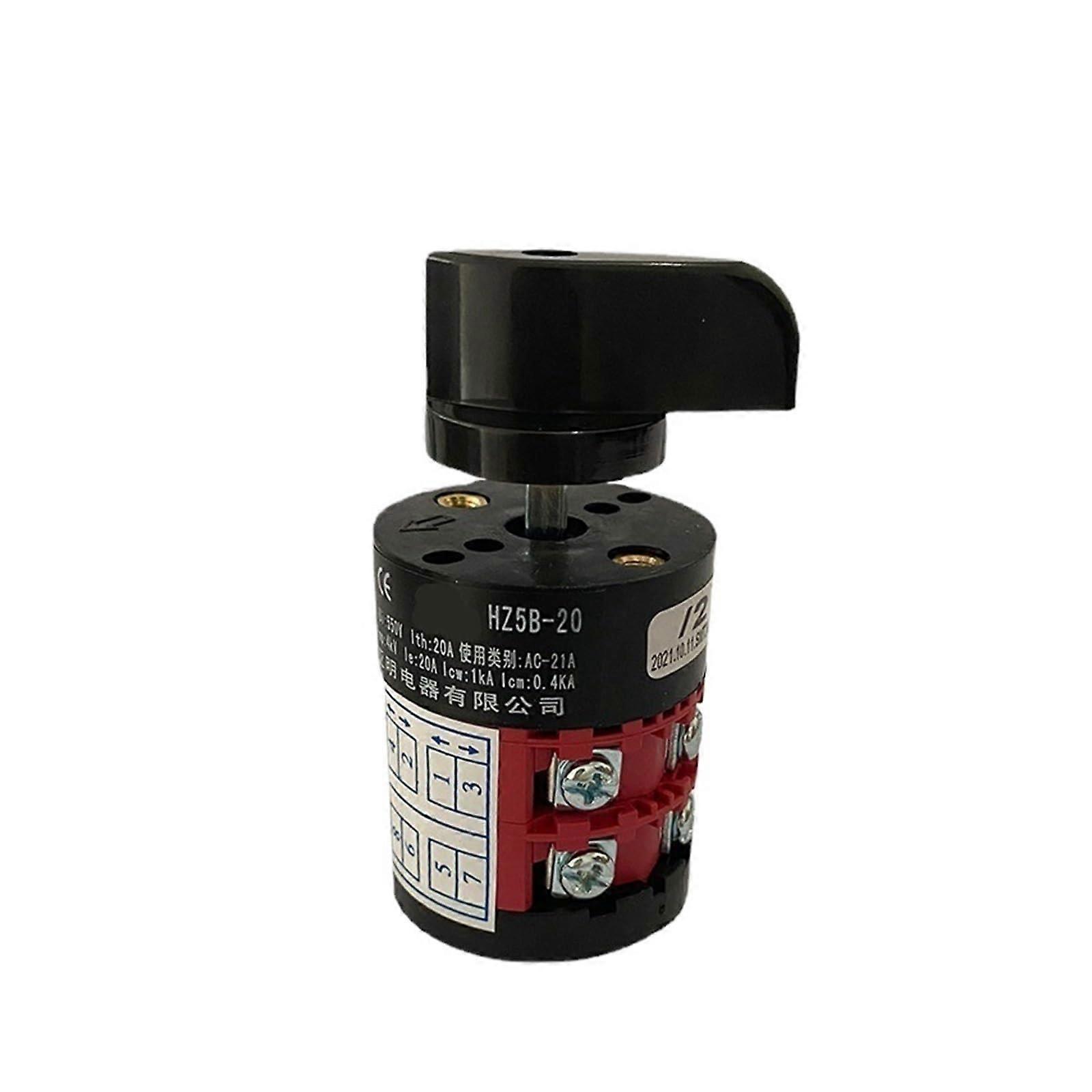 3 Position HZ5B20/2 Combination Changeover Rotary Cam Switch 20A Two Poles 8 Terminals