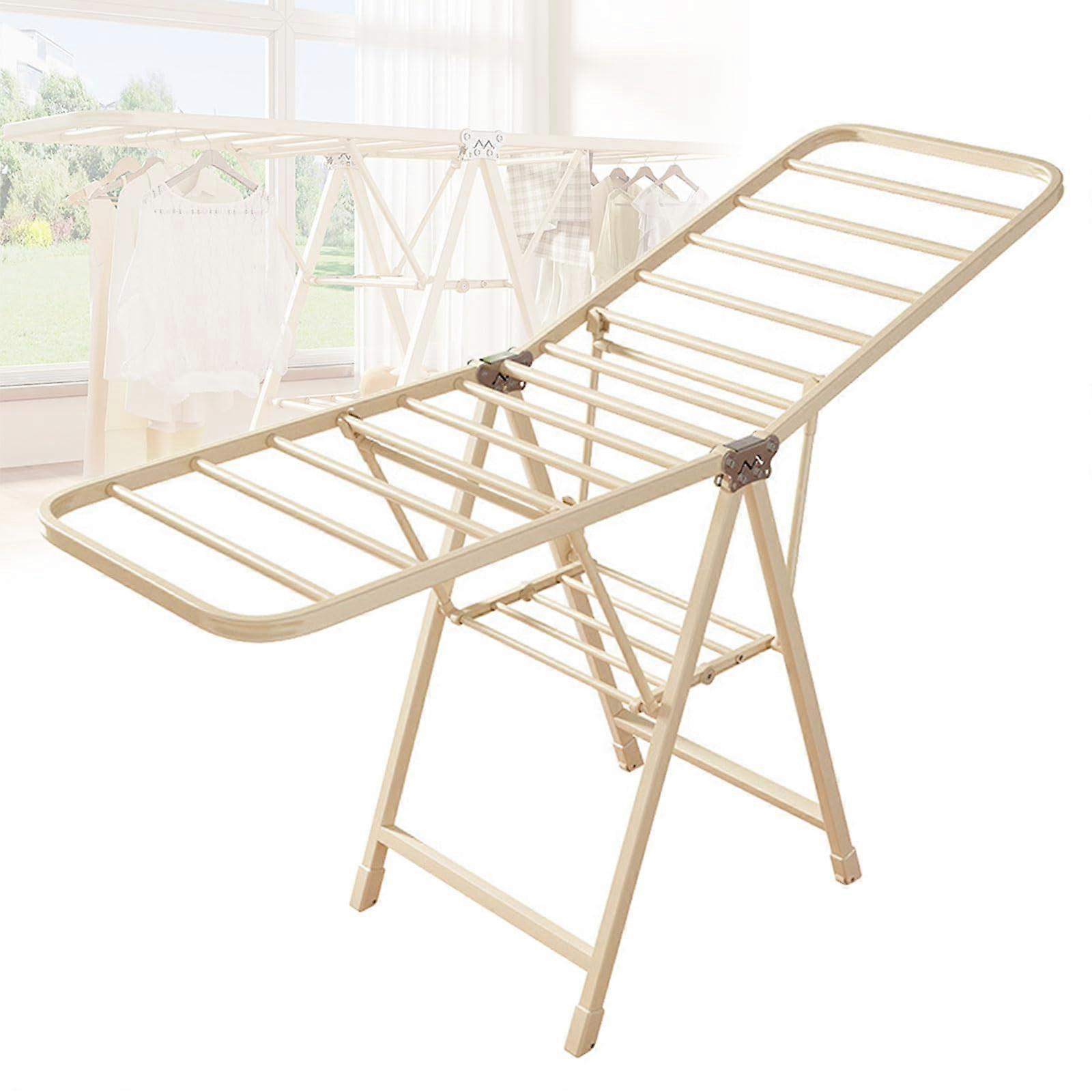 Multifunctional Clothes Airer with 3 Levels, Adjustable Wings, Freestanding, Space Saving, Folding Design