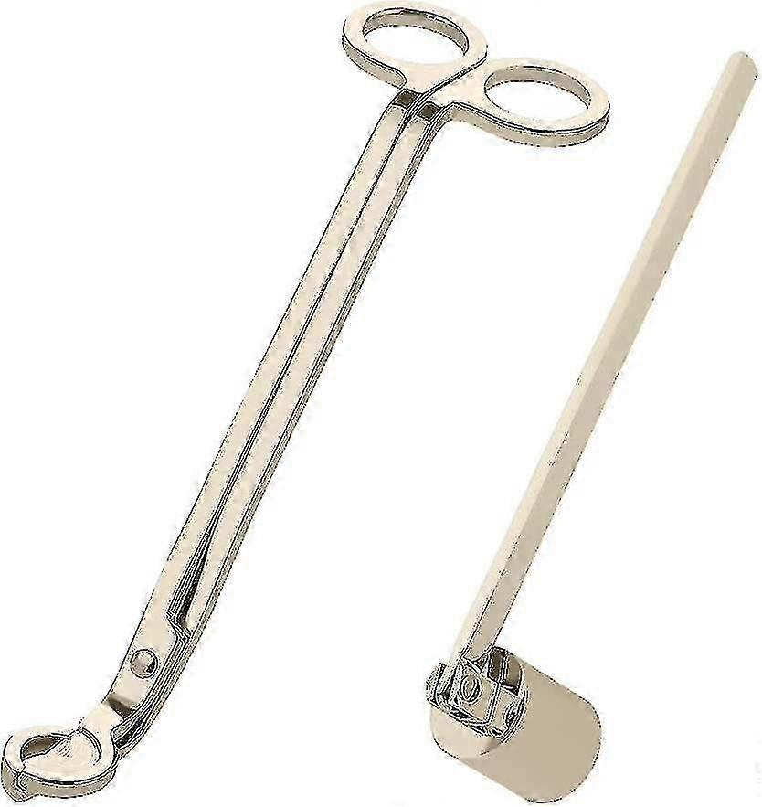 Polished Stainless Steel Candle Snuffer and Wick Trimmer Set with Long Handle Safety Kit for Candle Enthusiasts