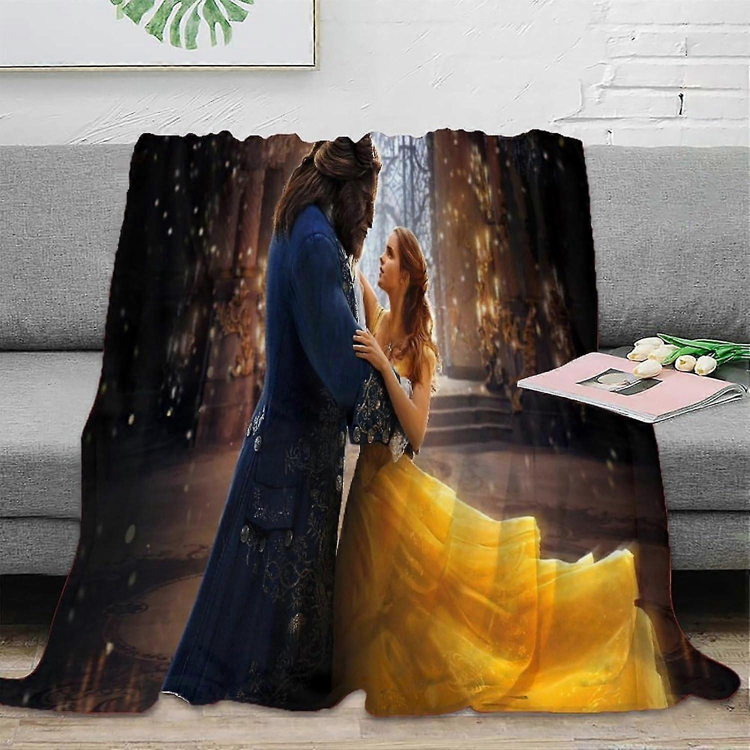 Super Soft Cozy Warm Flannel Blanket with Fairy Princess Patterns, Luxury Plush Throw for Sofa and Bed