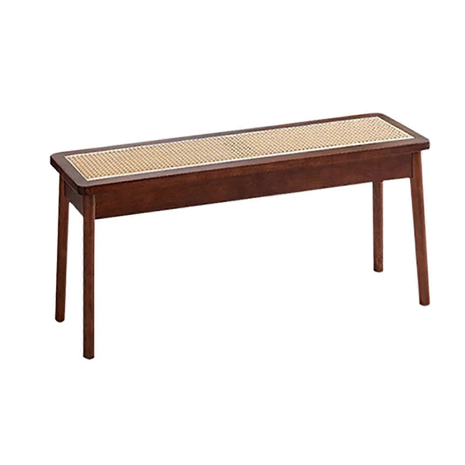 Banc en bois, banc de lit, banc de rangement pour l’intérieur, banc de salle à manger avec cadre robuste (marron, 120 cm)