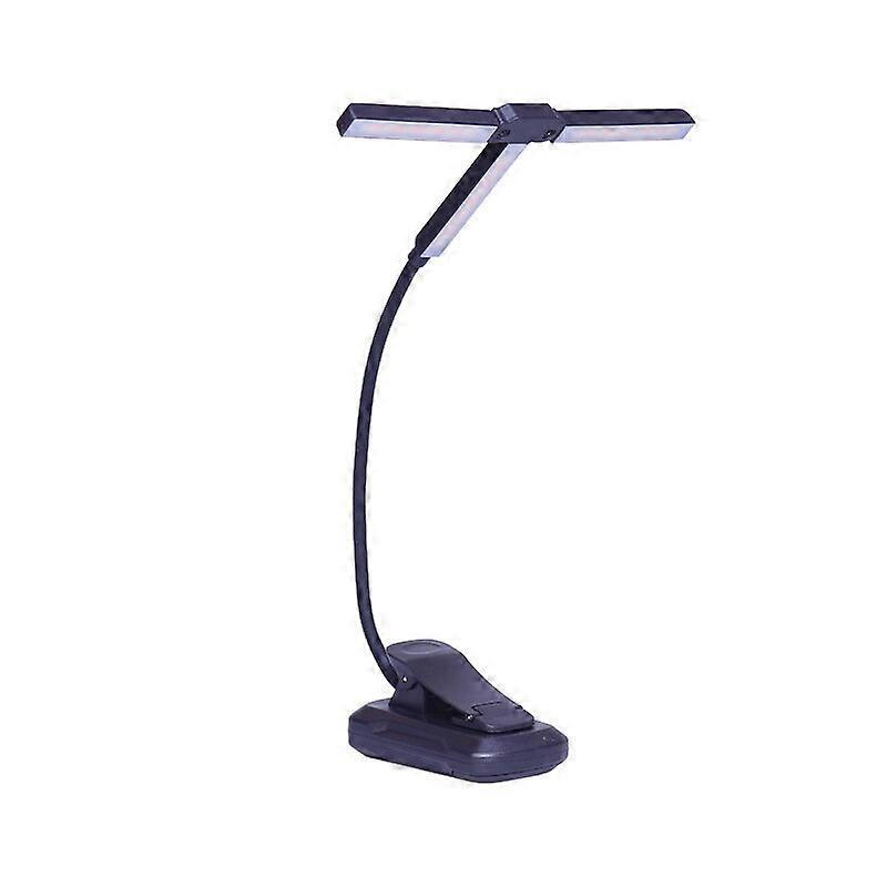 3-Head LED Book Light, USB Rechargeable, Dimmable, Clip-On, Silver