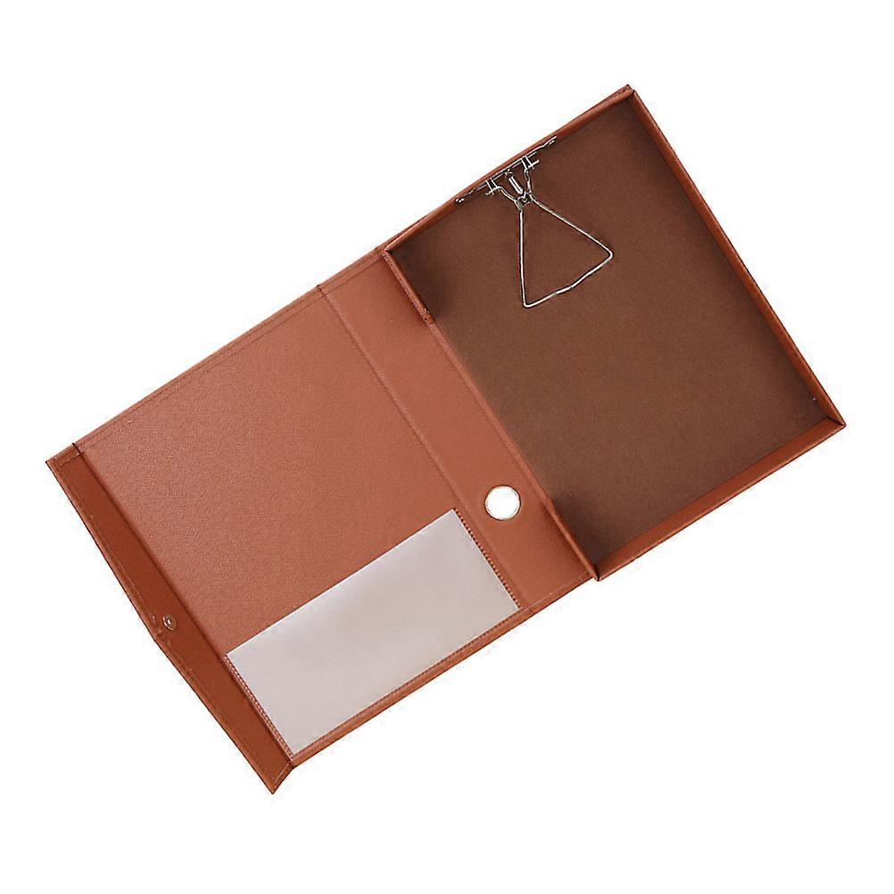 Storage Clip Board Rectangular PU Leather Document Holder for Teachers Students 32.6*23cm 1Pack