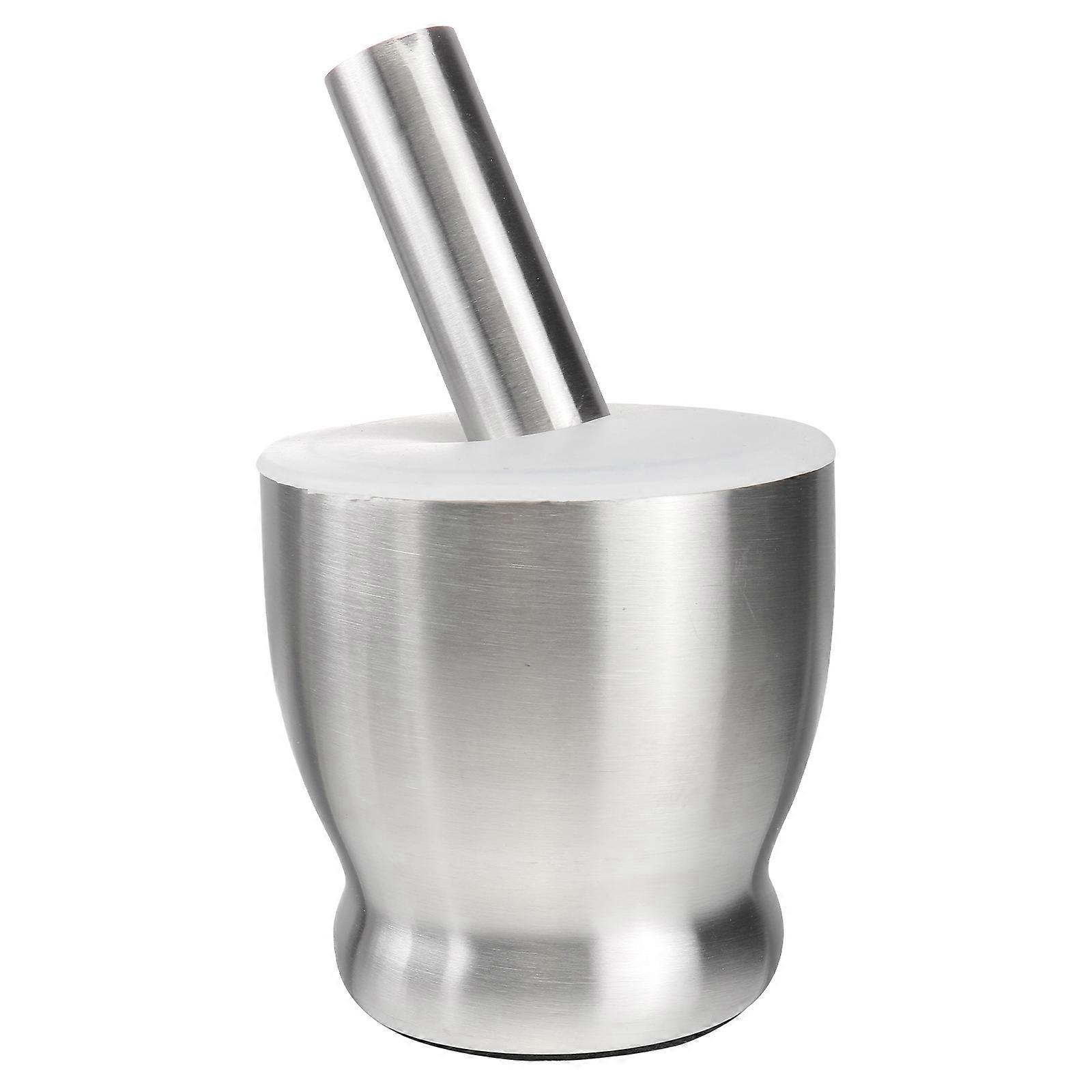 Garlic Masher Multi-Function Manual Garlic Press Crusher for Household Kitchen with Silver Stainless Steel 1Pack