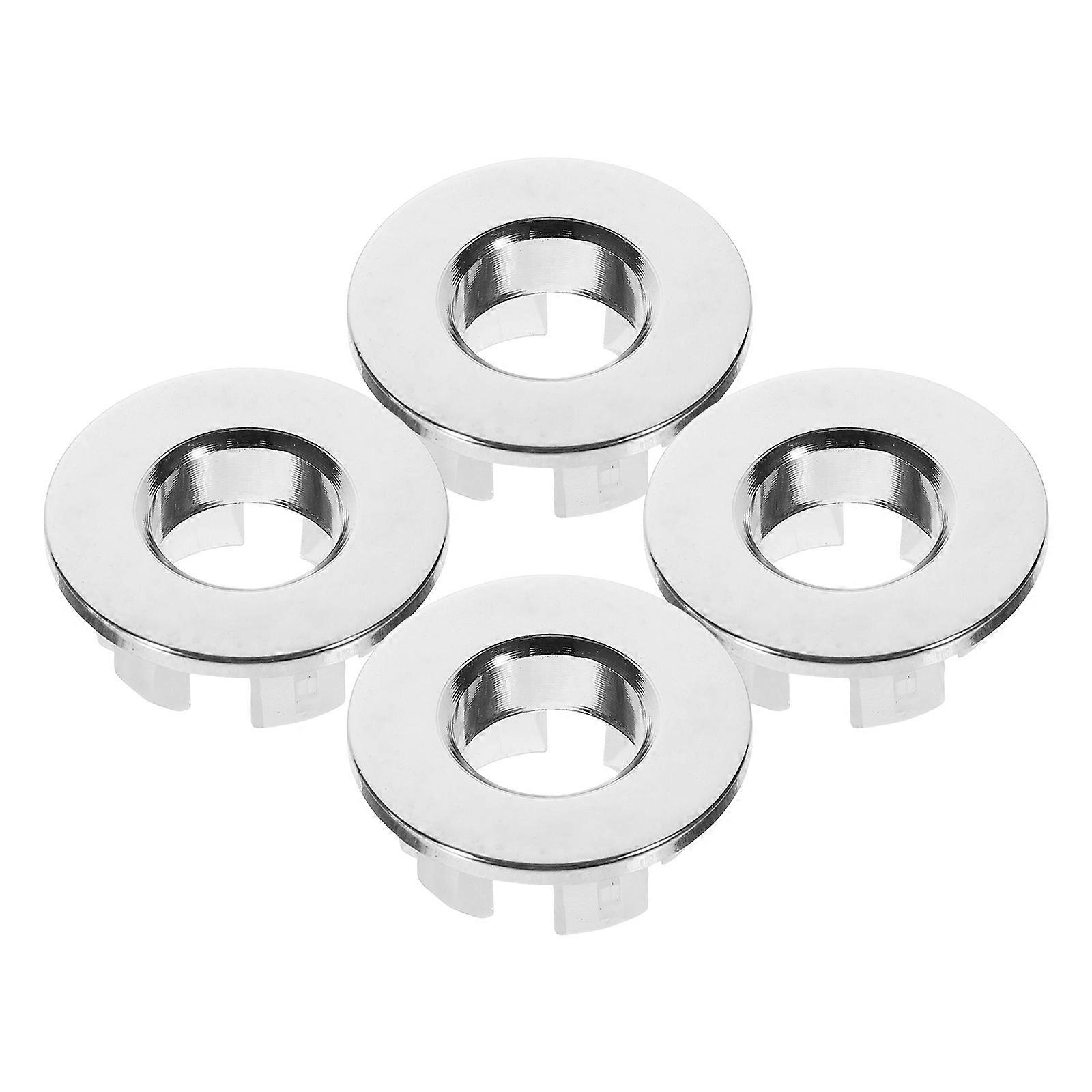 4pcs Copper Sink Overflow Covers, Basin Trim Rings for Bathroom Kitchen, Sturdy Material, Smooth Bright Surface, Easy Installation Replacement for