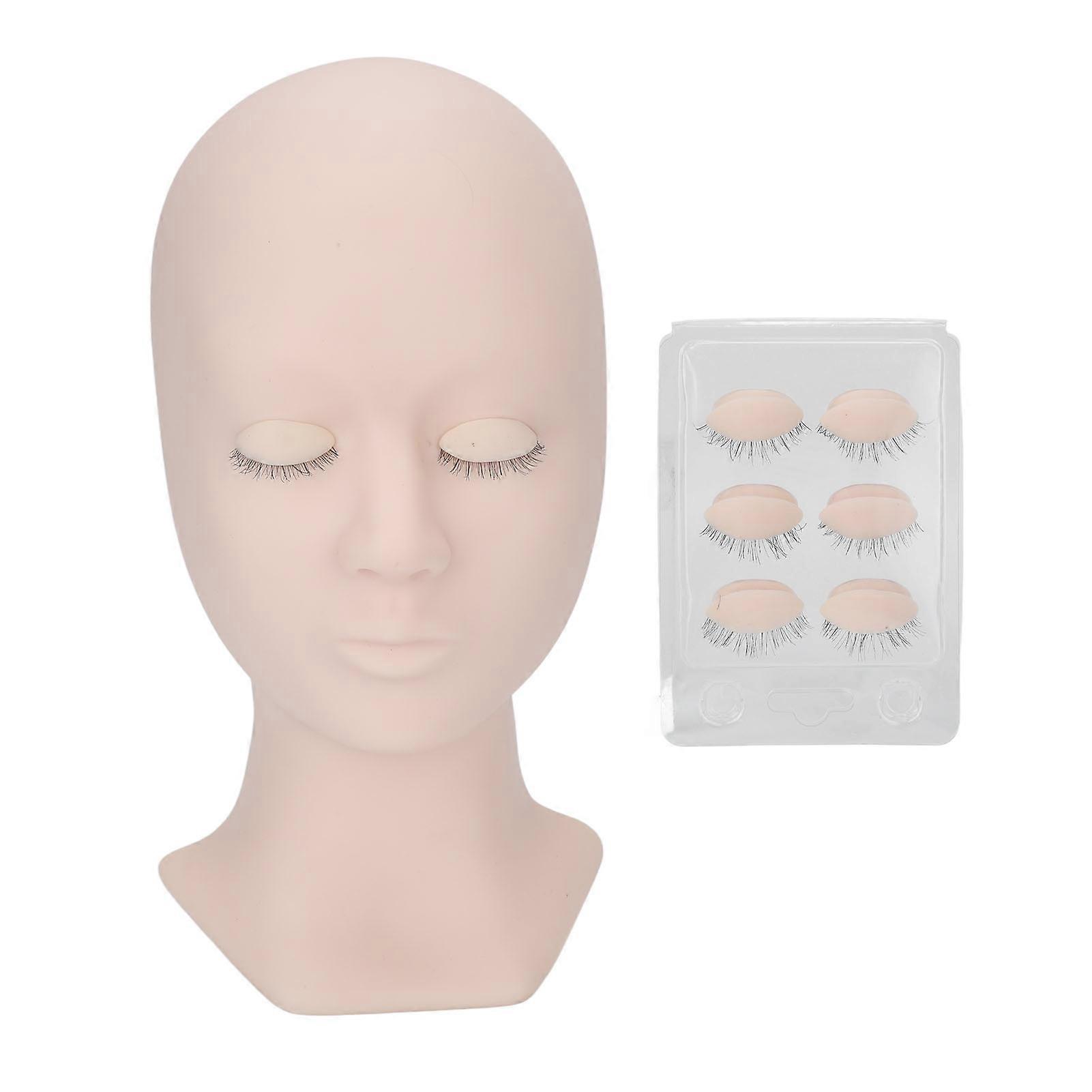 Eyelash Extensions Training Mannequin Head Soft Silicone Removable Eyelids Lifelike Practice Head