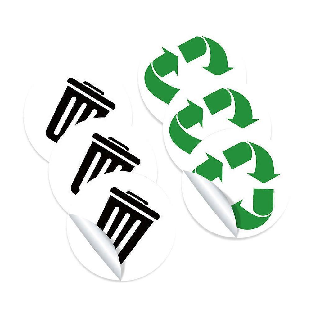 Bin Label Sticker PVC Garbage Sorting Stickers Adhesive Trash Can Sticker Home Office Public Areas 12.8X12.8X0.01CM 1Set