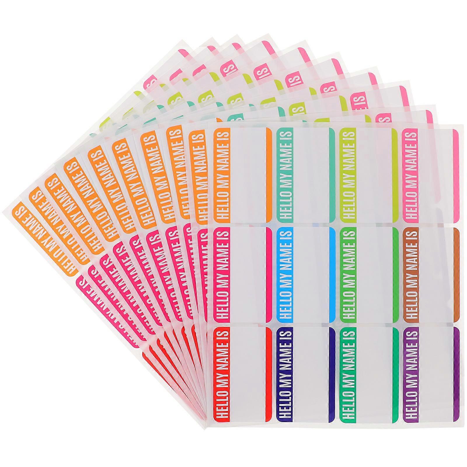 Nametags Sticker Adhesive Name Stickers School Name Labels For Clothes Children Writable 10 Sheets