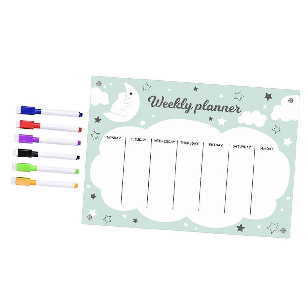 Magnetic Memo Board Daily Planner Clear Board For Fridge Weekly Planner