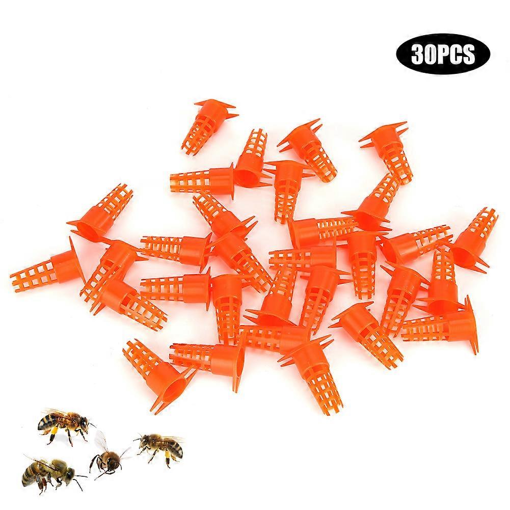 30pcs Plastic Bee Queen Cage Protective Cover Queen Rearing Cup Beekeeping Equipments Tools