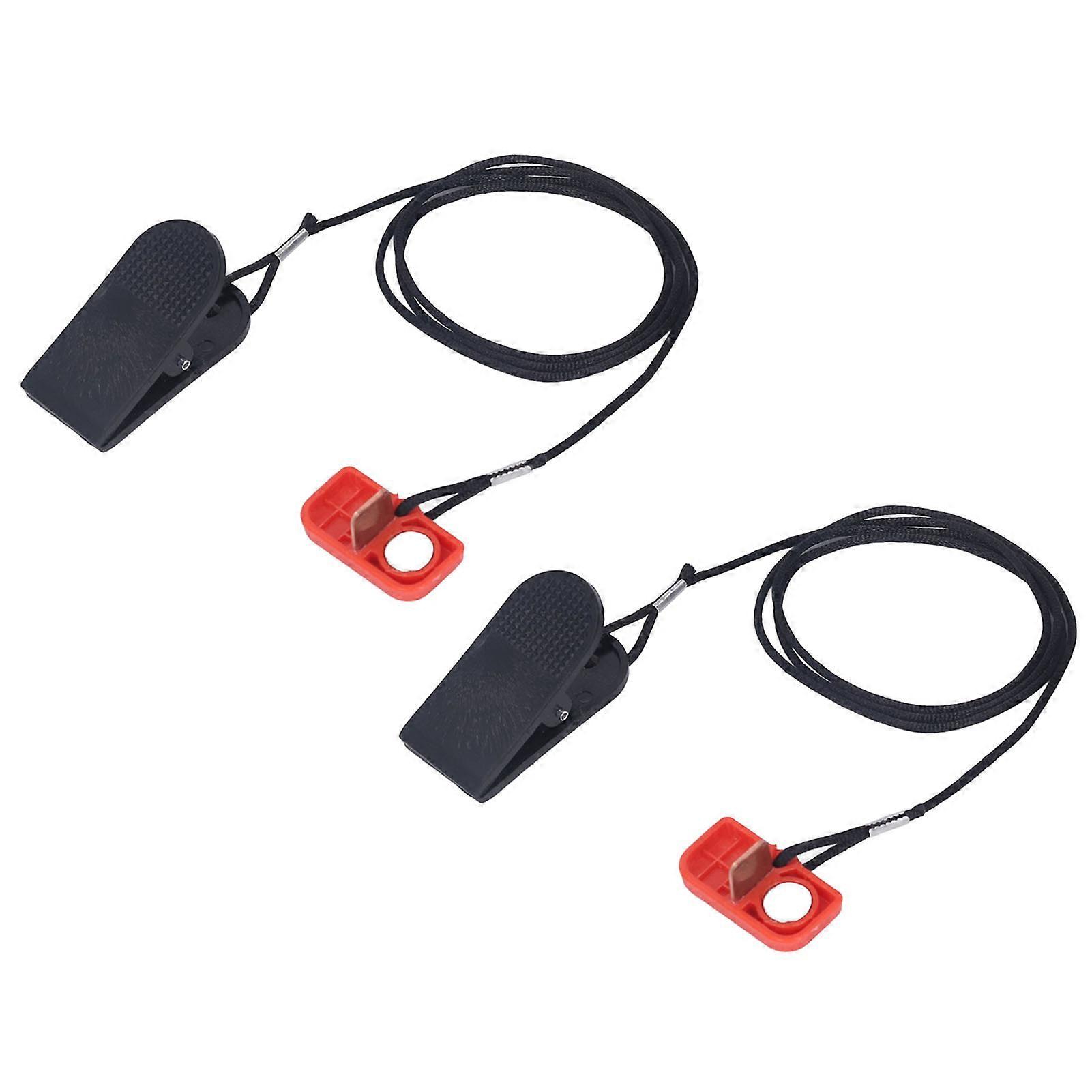 2PCS Treadmill Safety Switch Emergency Stop Magnet Clip Security Lock Treadmill Start Key Red