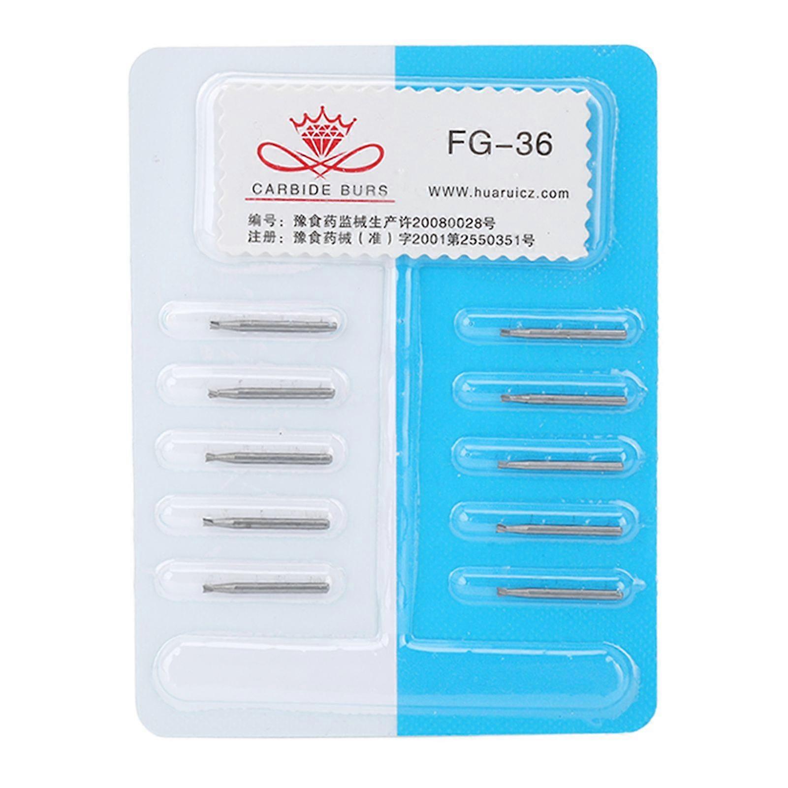 10個の歯科用超硬バータングステン鋼高強度耐摩耗性損傷を減らすタングステン鋼炭化物バーFG 36YMMR)
