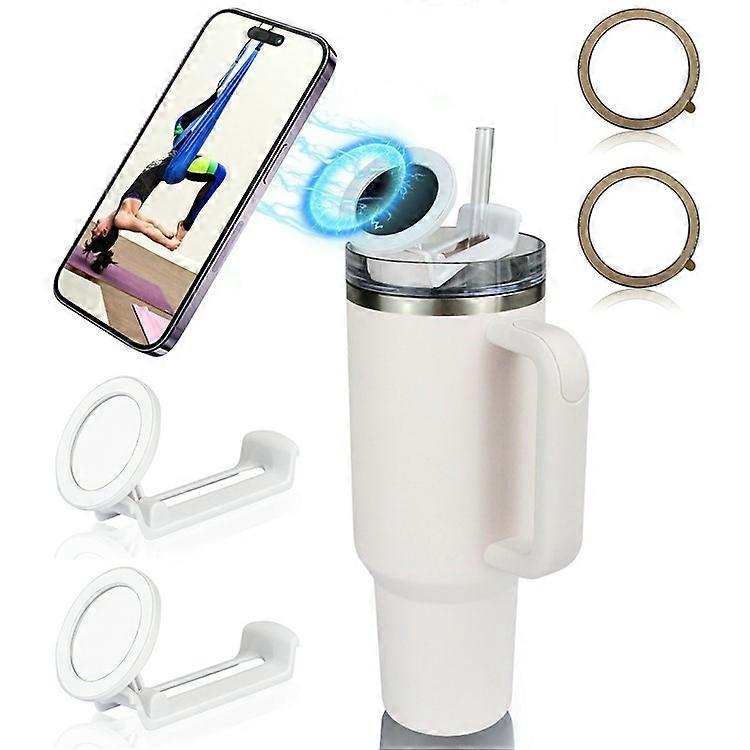 2 قطعة لحامل هاتف مغناطيسي بكوب ستانلي 40 أونصة حامل محمول قابل للدوران على شكل حرف Z متوافق مع جميع الهواتف