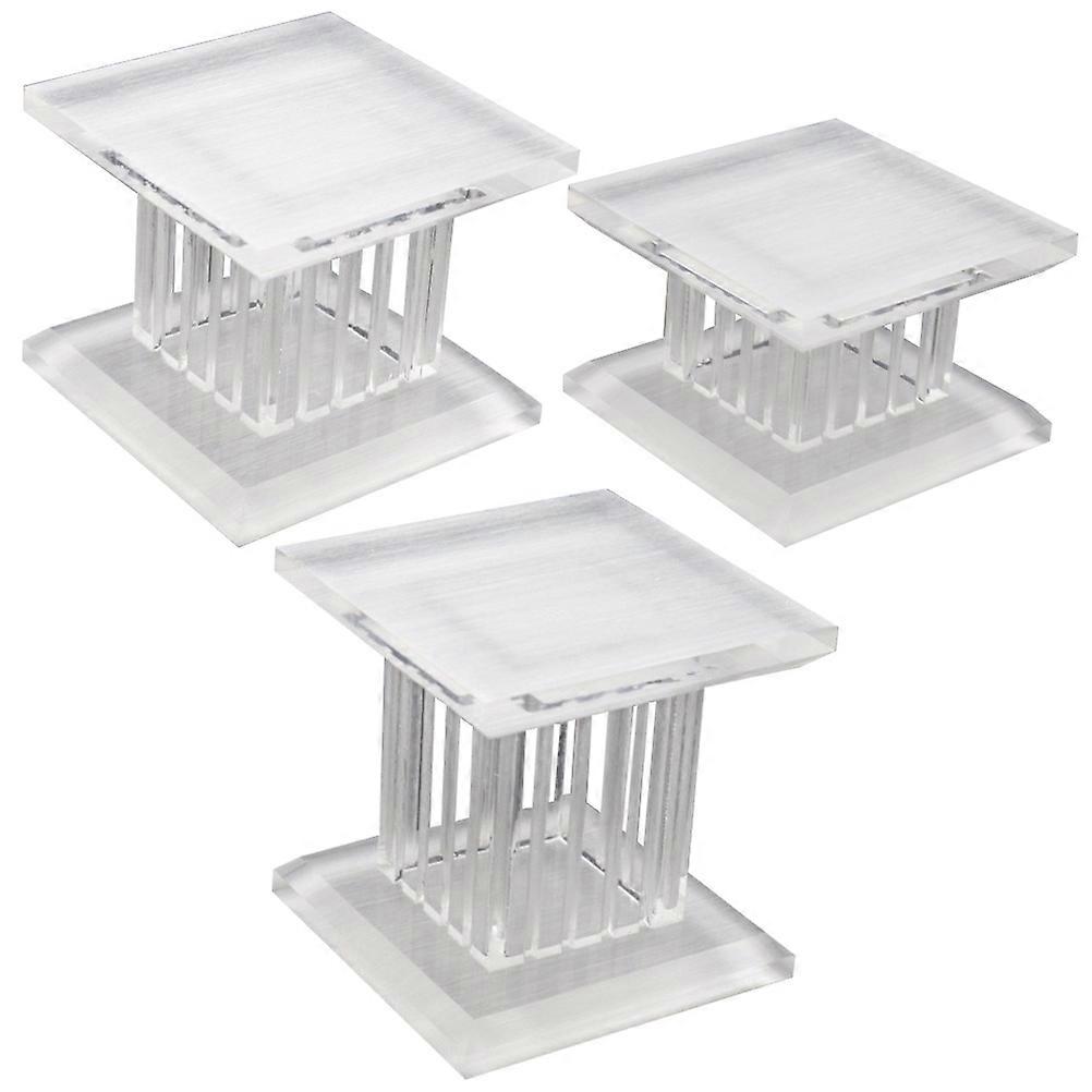 Perfume Stand Acrylic Display Stand Roman Pillar Shape Small Collectibles Display 6x6x6cm 3Pcs