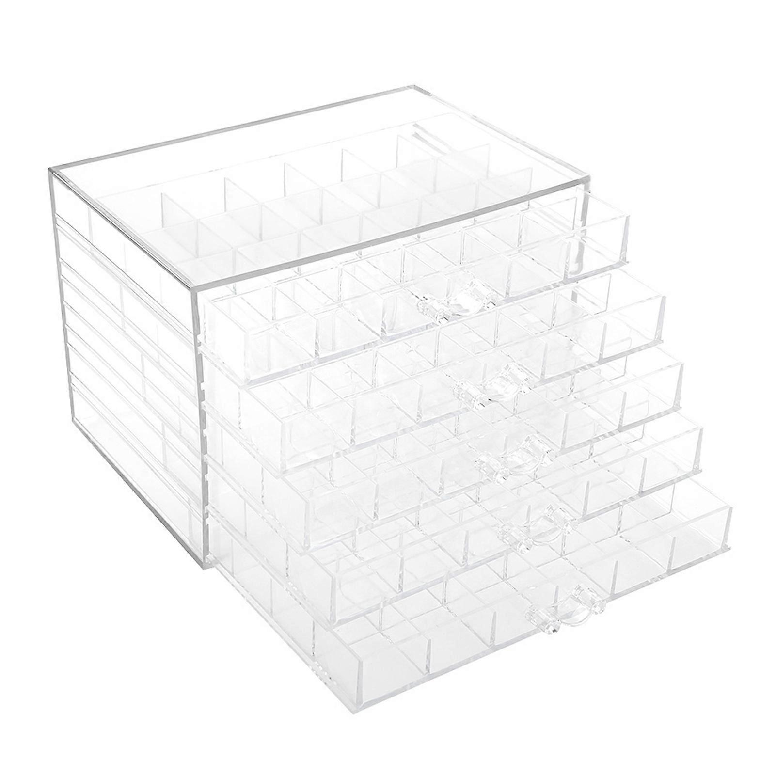 120 Grids Nail Decoration Sequence Organize Box Transparent Empty Nail Art Storage Box