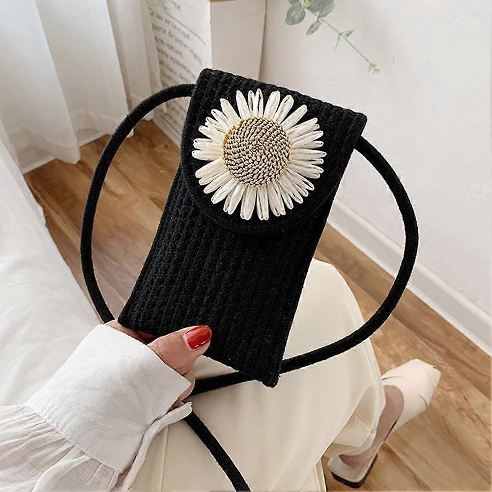 mini shoulder bag hand woven three-dimensional flower bag. diagonal cross X8H5