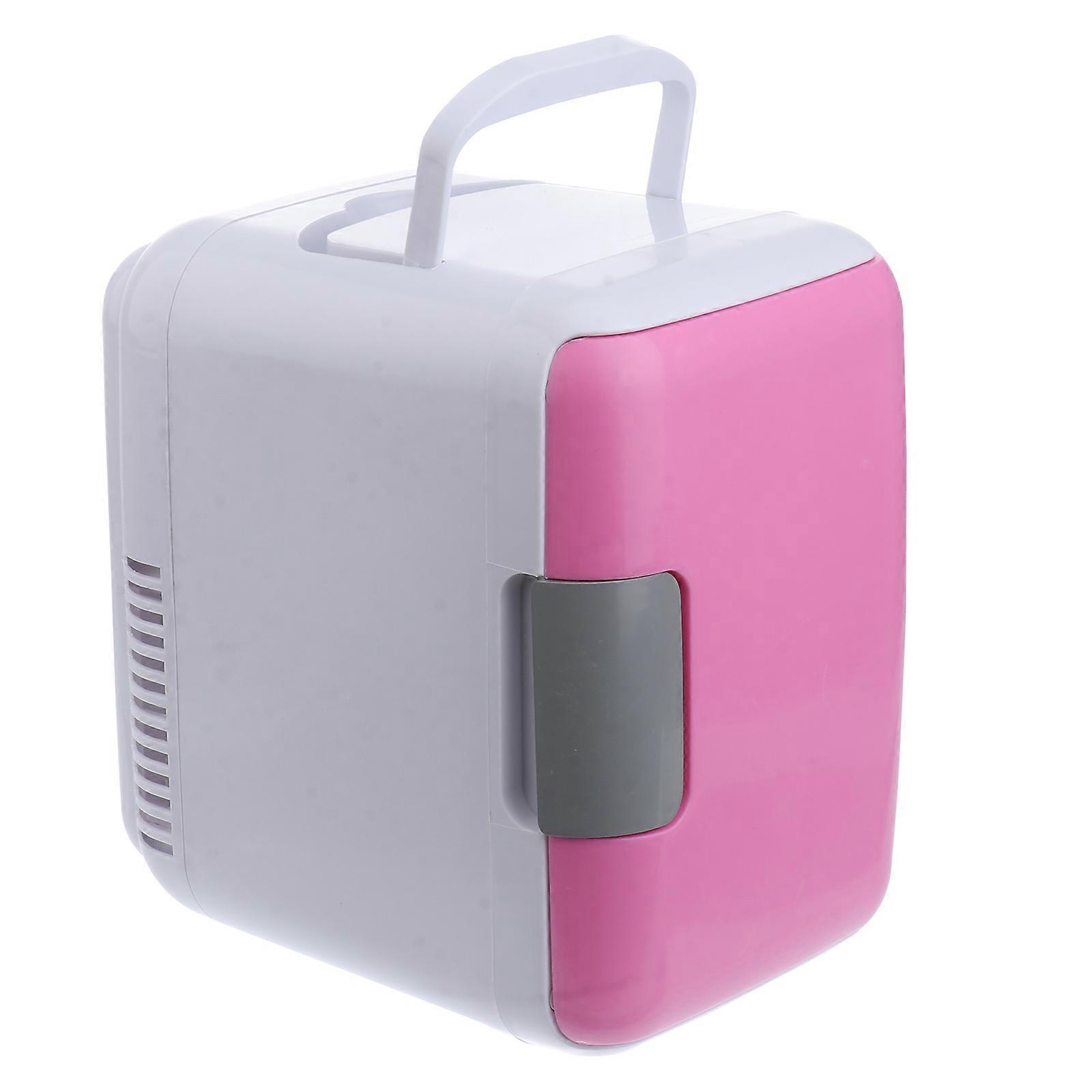 Portable Car Fridge Mini Refrigerator for Boat RV Use Preservation of Vegetables and Fruits Pink 4L 1Pack