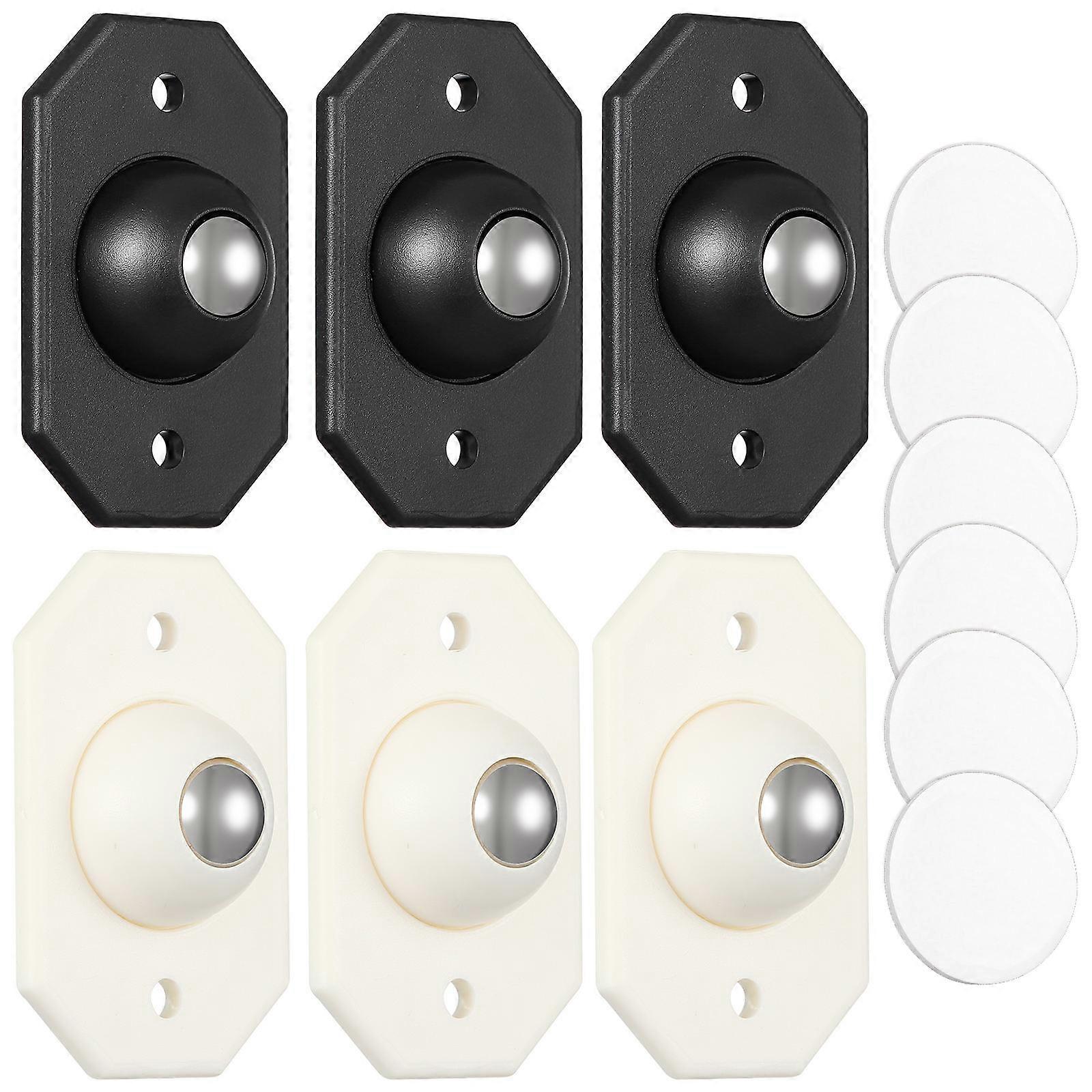16Pcs Replaceable Casters for Home Use Multi-function Mini Adhesive Wheels ABS and Steel Assorted