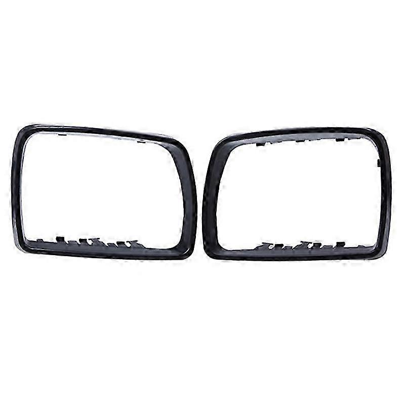1Pair Car Black Rearview Mirror Cover Shell Side Mirror Frame Replacement for- E53 X5 2000-2006 Edition 0718