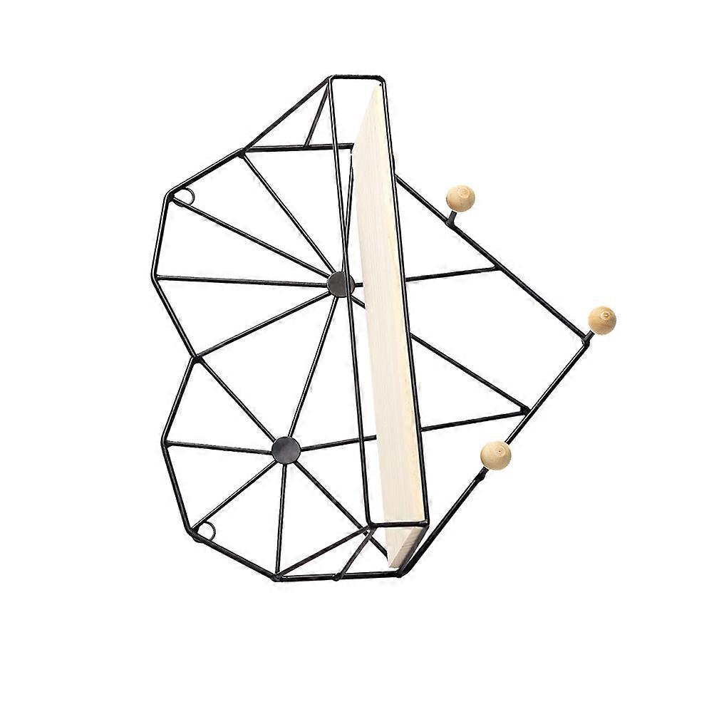 ホームデコレーション用ハートシェイプアイアンウォールマウントシェルフ寝室リビングルームに工芸品の本を保管