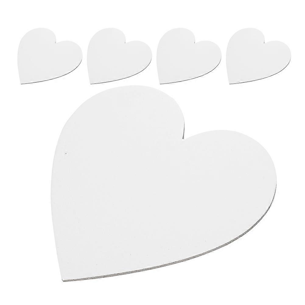Heart Shaped Canvas Boards for Artists Ideal for Drawing and Painting with Durable Canvas Material White 5 Pieces