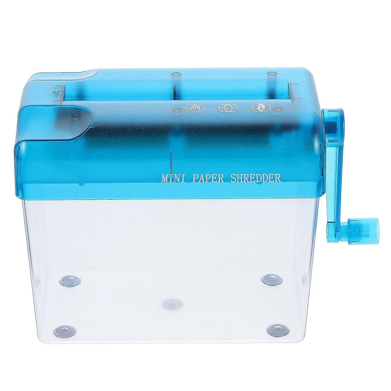 Blue WearResistant Manual Paper Shredder for Home Use ABS Material Lightweight Portable Small Size