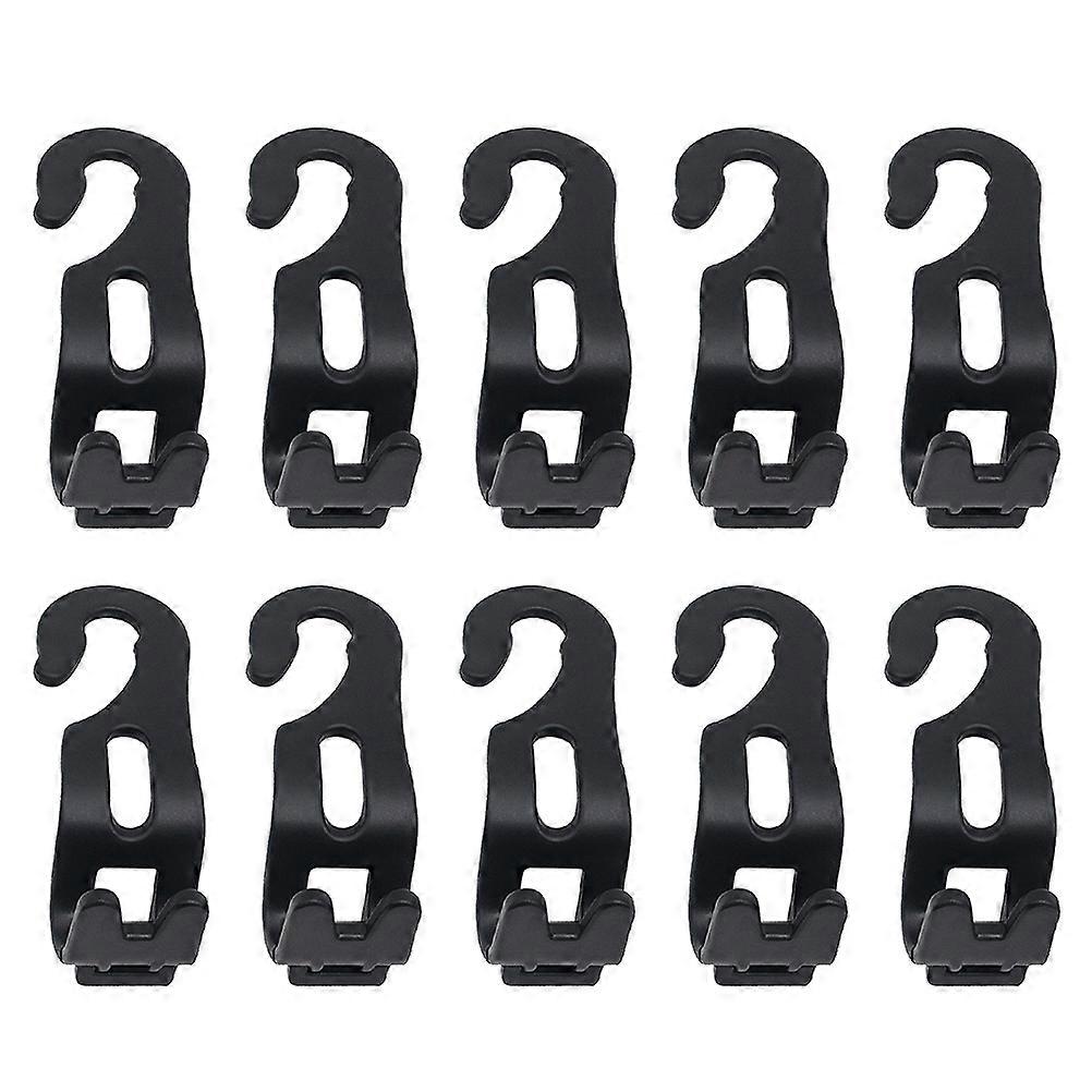 Black Car Seat Hooks for Storage with Strong Hold Multi-function Hangers Wallet Holder 10 Pieces PP