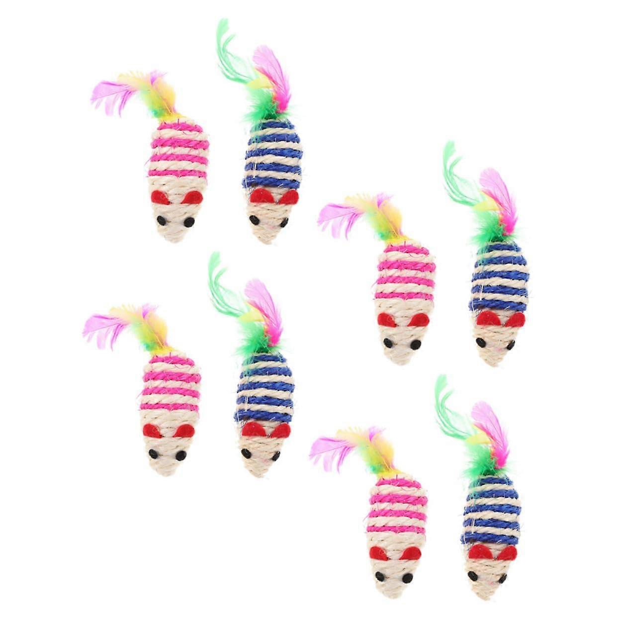 Cat Toy Set - Eight-Piece Catnip-Infused Interactive Mouse Toys for Kittens, Promotes Play and Movement