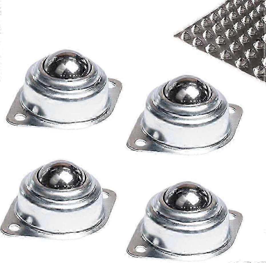 4個ボールトランスファーユニット - 下部フランジ取り付け穴付き頑丈な家具キャスターで、移動と安定性が容易