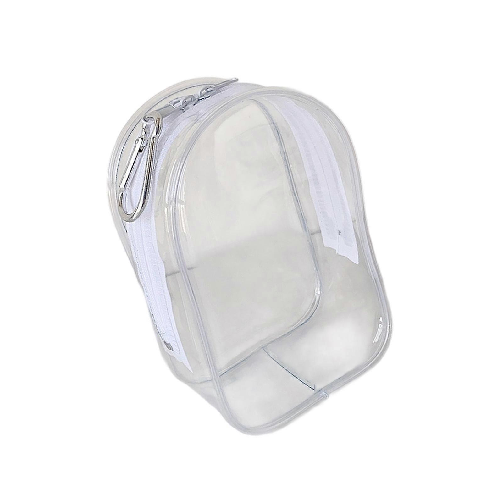 Friendly Transparent Doll Organizer With Multi Function Hook Display Case Exhibition Plush Display Bag For Collector  White