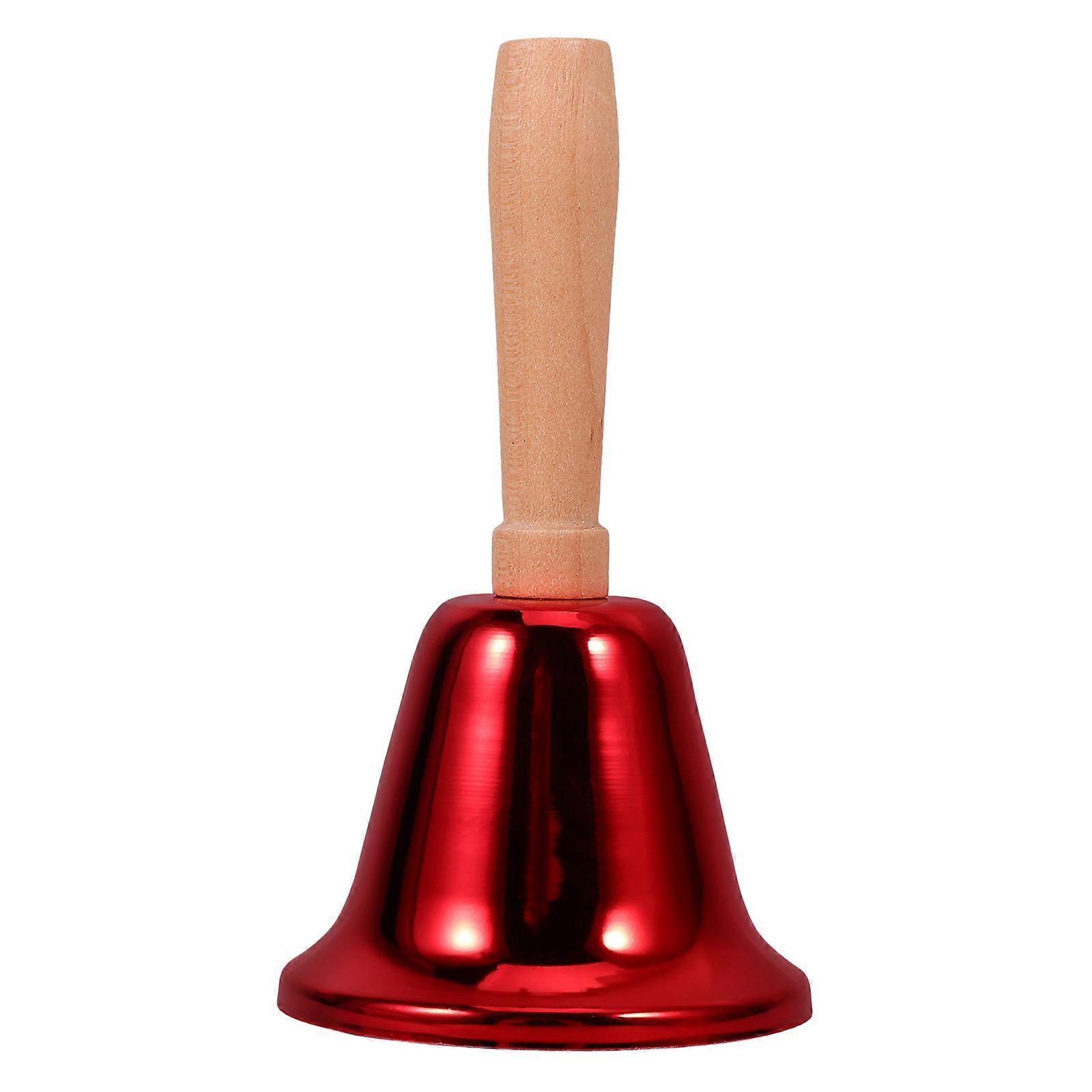 Hand Held Bell Metal Call Bell With Wooden Handle For Assisting Elderly Care Home And Commercial Environments 1Pack