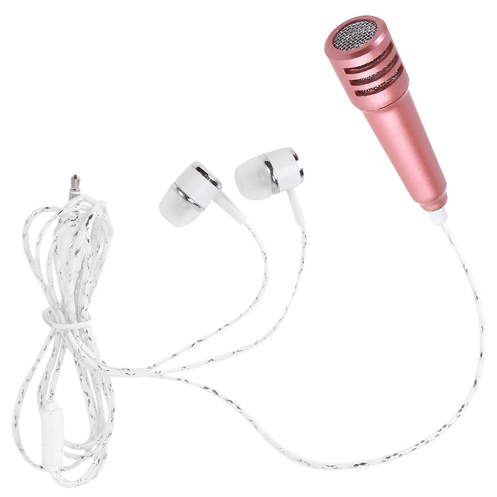 Golden Metal Mini Microphone for Phone Compatible with Laptop and Smartphone Ideal for Song Recording and Karaoke Apps