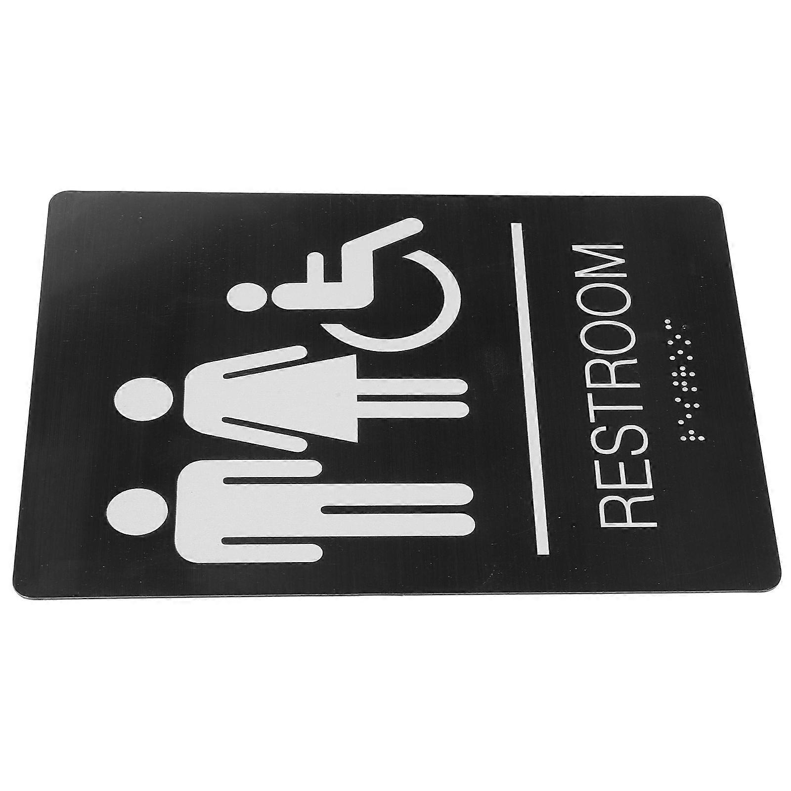 Gender Neutral ADA Compliant Bathroom Sign for Disabled – Easy Install with Strong Double Sided Adhesive for Office and Home Use