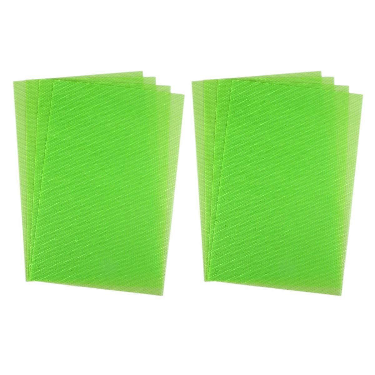Waterproof EVA Dining Table mats for Kitchen Use Cuttable and Washable Green 8 Pieces