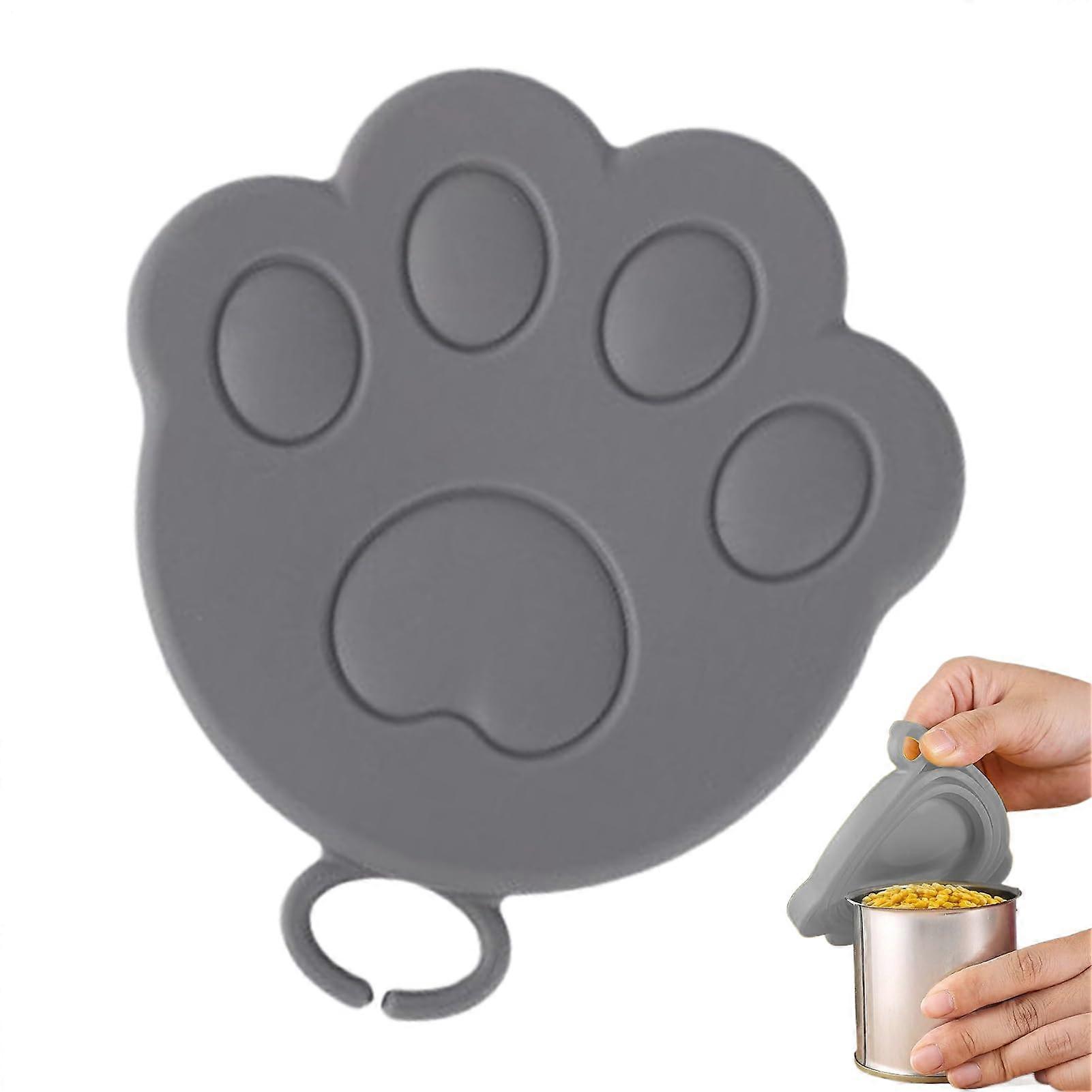 Lids for canning jars, silicone cat paw covers, leakproof, stretchable, reusable, gray.