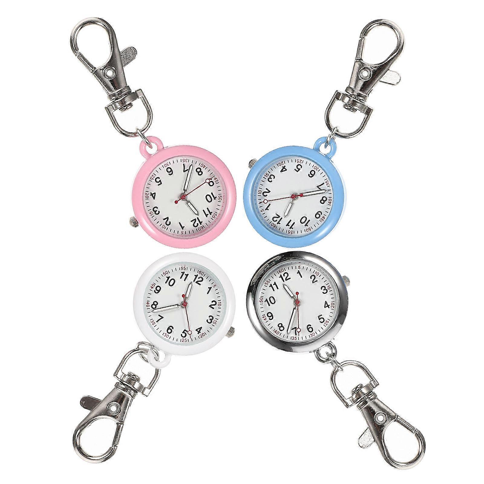 Round Glow-in-the-dark Nurses Watch For Doctors And Medical Workers With Precise Design 4Pcs