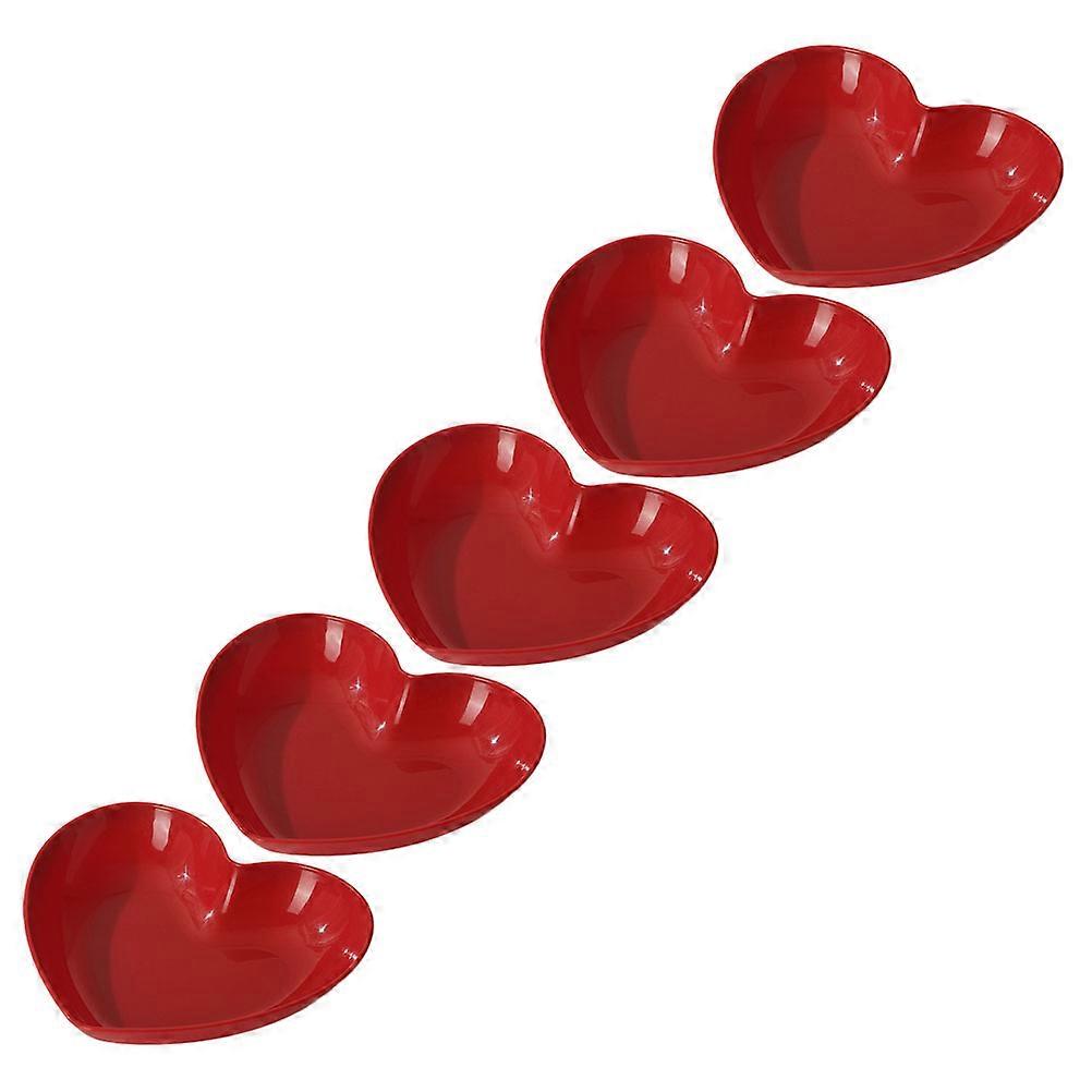 Heart Shaped Plate for Serving Snacks Fruits or Desserts at Home Red Color Safe PP Material