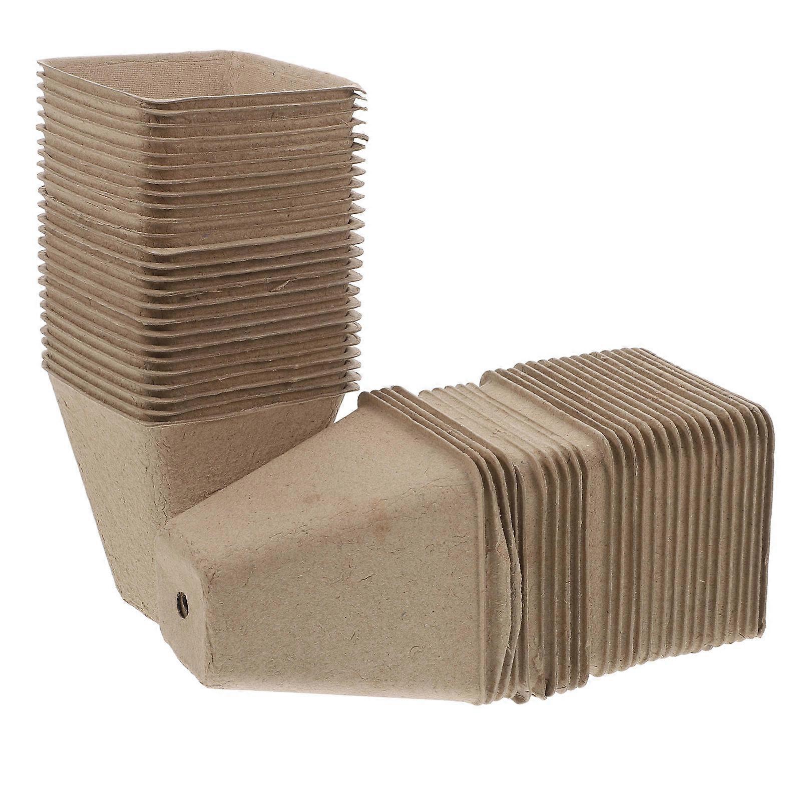 Mini Flower Pots Paper Planter Pots Beginners Diy Crafting Growing Cups With Drainage Holes For Promoting Root Development 3.14X3.14X1.57in 50Pcs