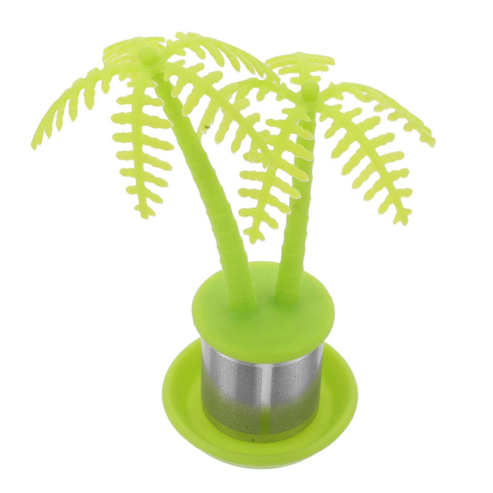 Light Green Stainless Steel Tea Infuser with Silicone Seal for Home Use, Portable and Easy to Clean, Compact Design